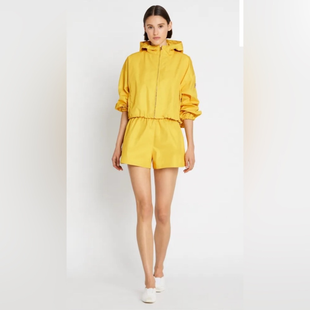Tory Burch Double-Faced Canvas Cropped Yellow Jacket S - Picture 6 of 7